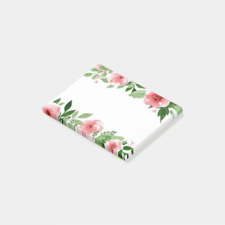 Post-it® Aquarelle rose Fleurs Poster