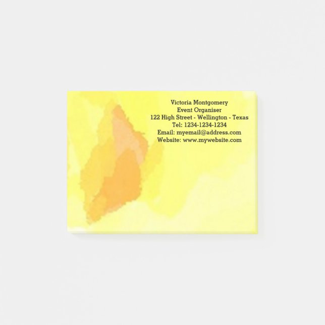 Post-it® Aquarelle rose jaune (Devant)