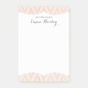 Post-it® Aquarelle rose pâle Ikat Impression géométrique Pe