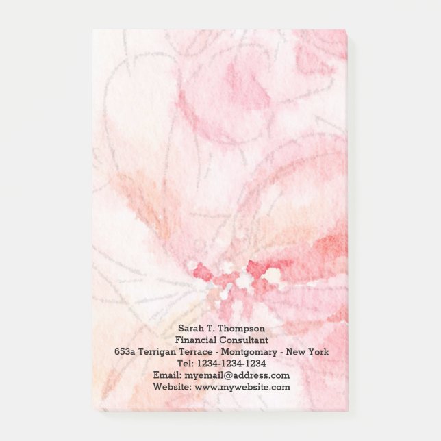 Post-it® Aquarelle rose pastel (Devant)