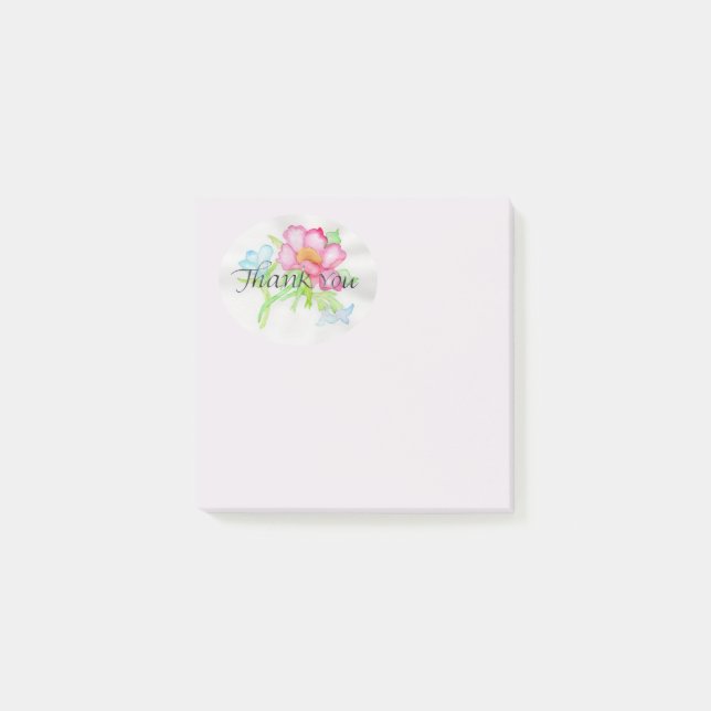 Post-it® Aquarelle rose Rose sauvage Mini bouquet floral TY (Devant)