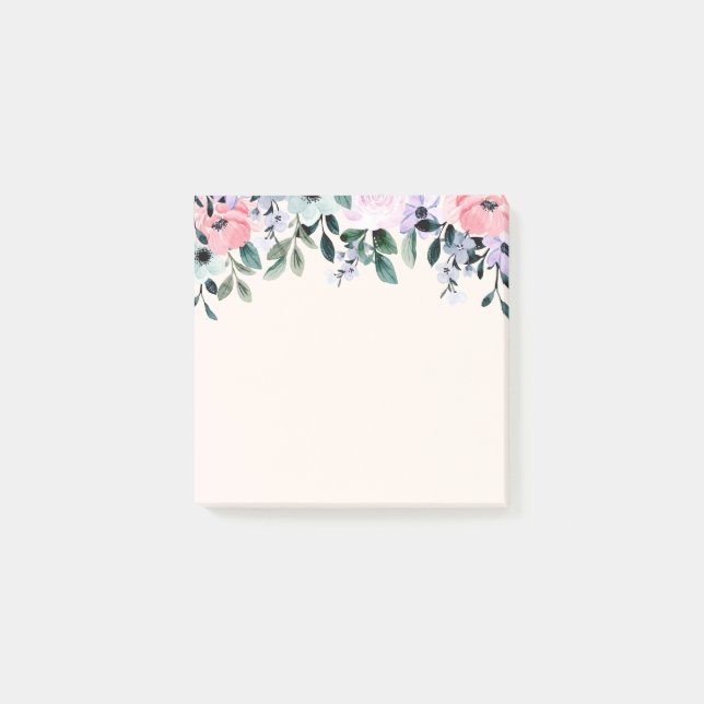 Post-it® Aquarelle rose violet et verte (Devant)