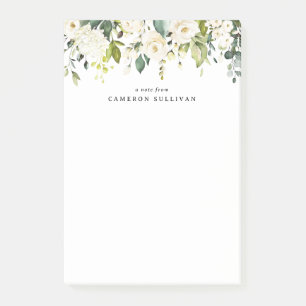 Post-it® Aquarelle Roses blanches et Hydrangeas Garland