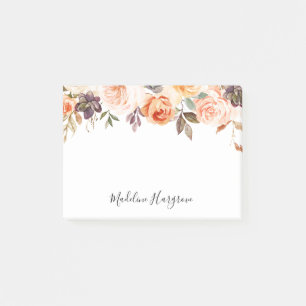 Post-it® Aquarelle Rustique Automne Floral Personnalisé