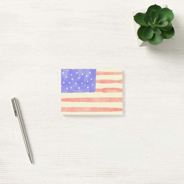 Post-it® Aquarelle rustique USA drapeau américain (Bureau)