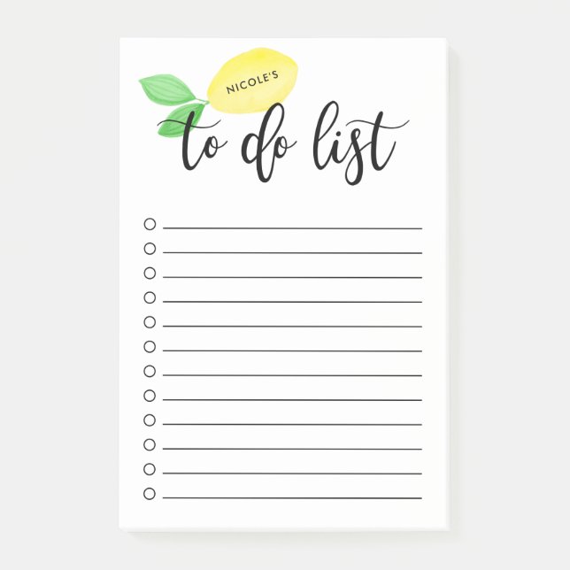 Post-it® Aquarelle - Script de citron personnalisé à faire (Devant)