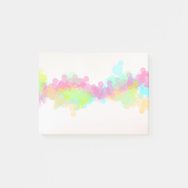 Post-it® Aquarelle Splatter Colorful Abstract Design (Devant)