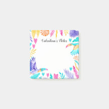 Aquarelle Toucans et Feuilles tropicaux