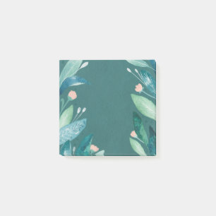 Post-it® Aquarelle turquoise feuillage fleuri jardin botani