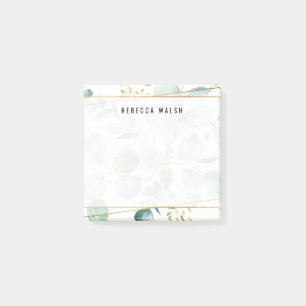 Post-it® Aquarelle Verdure Feuilles Faux Gold Stripes