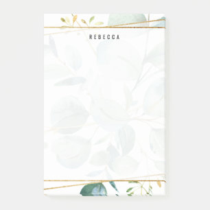 Post-it® Aquarelle Verdure Feuilles Gold Stripes
