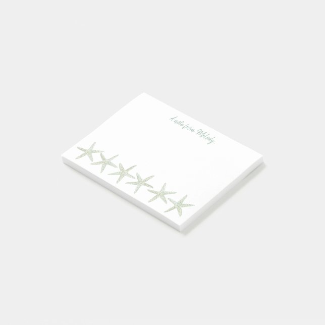 Post-it® Aquarelle verte Motif Starfish (Incliné)