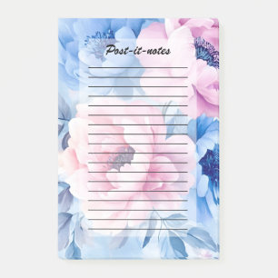 Post-it® Aquarelle vintage de fleurs Pastel Pétales