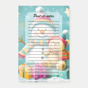 Post-it® Aquarelle vintage Ours Snowman Noël Joie