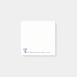 Post-it® Aquarelle violette moderne coeur, personnalisée