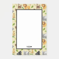 Aquarelle Wild Animal Safari Jungle Motif