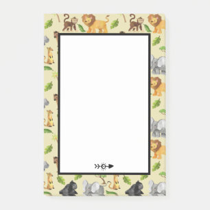 Post-it® Aquarelle Wild Animal Safari Jungle Motif