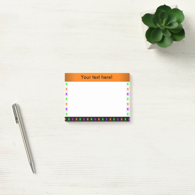 Post-it® Araignées multicolores orange personnalisée (Bureau)
