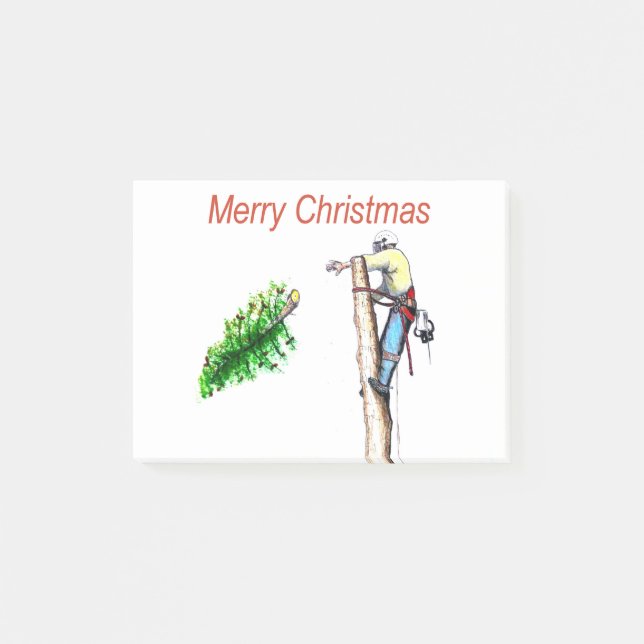 Post-it® Arborist chainsaw tree surgeon Gift Christmas (Devant)