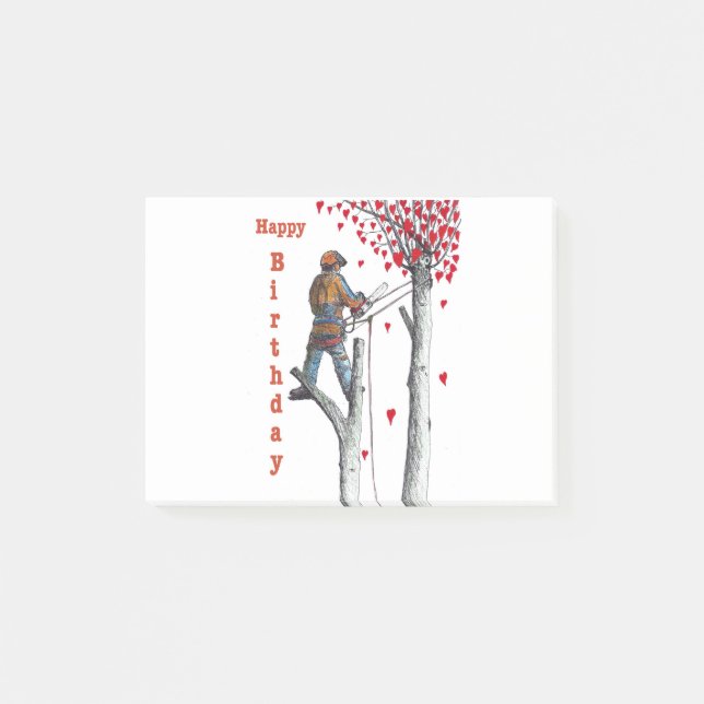 Post-it® Arbre chirurgien Arboriste Carte d'anniversaire (Devant)