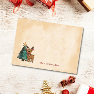 Post-it® Arbre de Noël et Cerf Citation Personnalisée