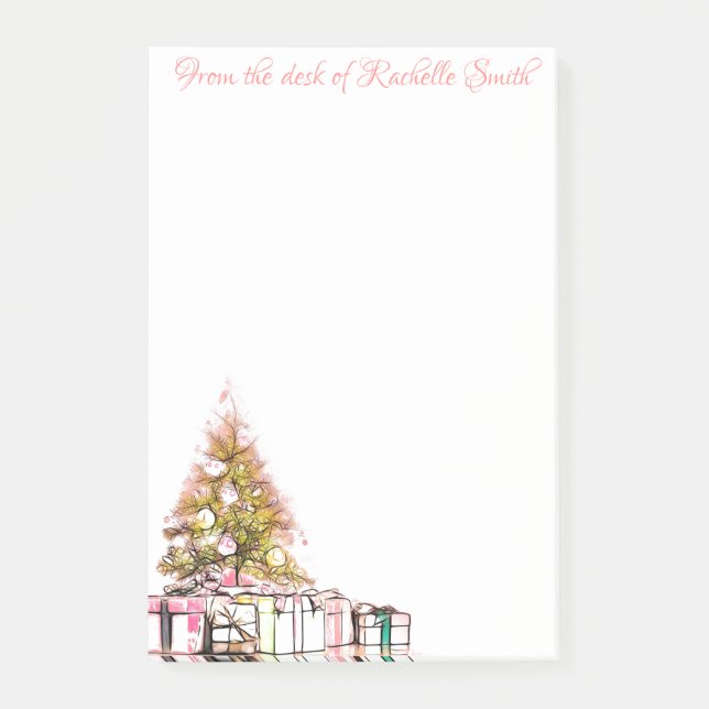 Post-it® Arbre de Noël et présents (Devant)