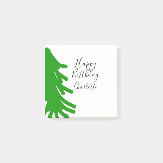 Post-it® Arbre de Noël vert joyeux anniversaire décembre hi (Devant)