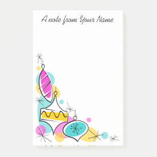 Post-it® Arbre rétro Baubles coin Texte vertical
