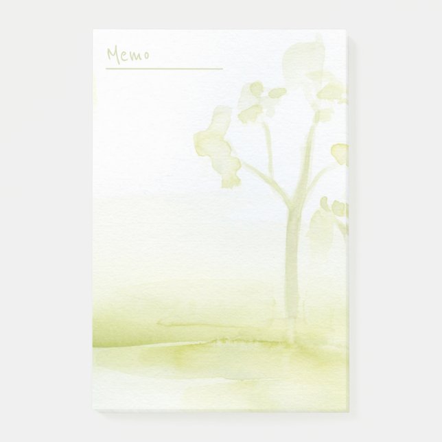 Post-it® Arbres à l'aquarelle verte (Devant)