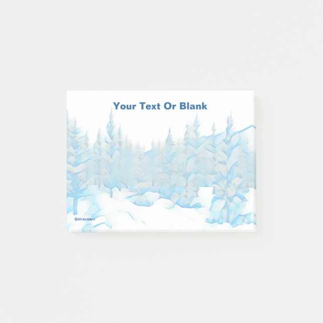 Post-it® Arbres bleus neigeux (Devant)