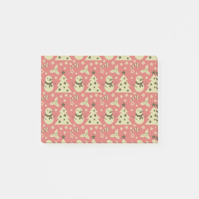 Post-it® Arbres de Noël rétro sucre de canne étoile aux bai (Devant)