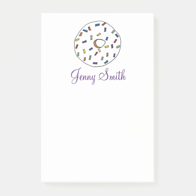 Post-it® Arc-en-ciel arrosé de beignets de beignets de beig (Devant)