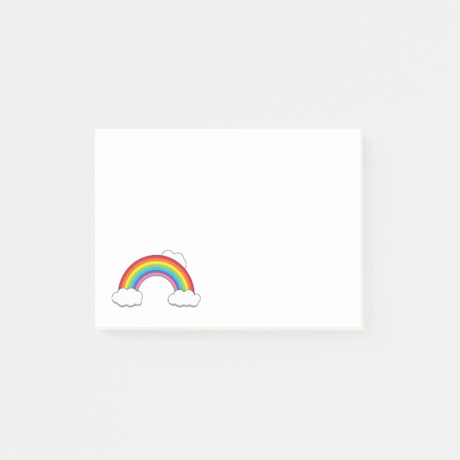 Post-it® Arc-en-ciel avec des nuages blancs (Devant)