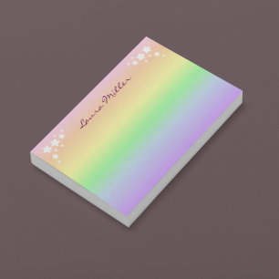 Post-it® Arc-en-ciel en pastel et étoiles personnalisés