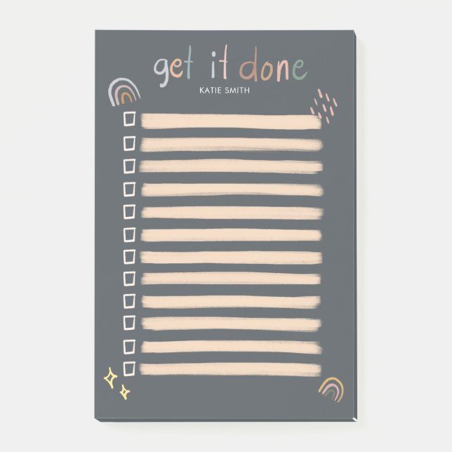 Post-it® Arc en ciel et étoiles chic et élégant (Devant)