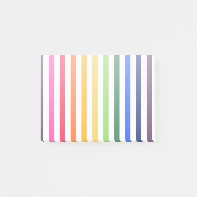 Post-it® Arc-en-ciel et rayures blanches (Devant)