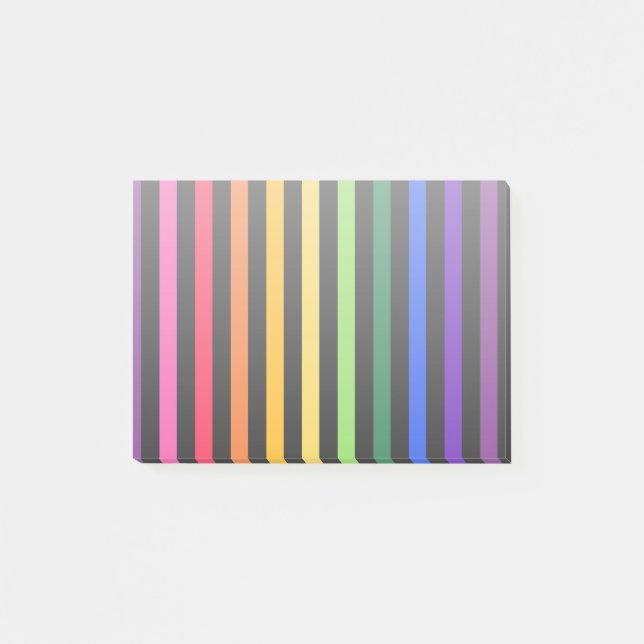 Post-it® Arc-en-ciel et rayures noires (Devant)