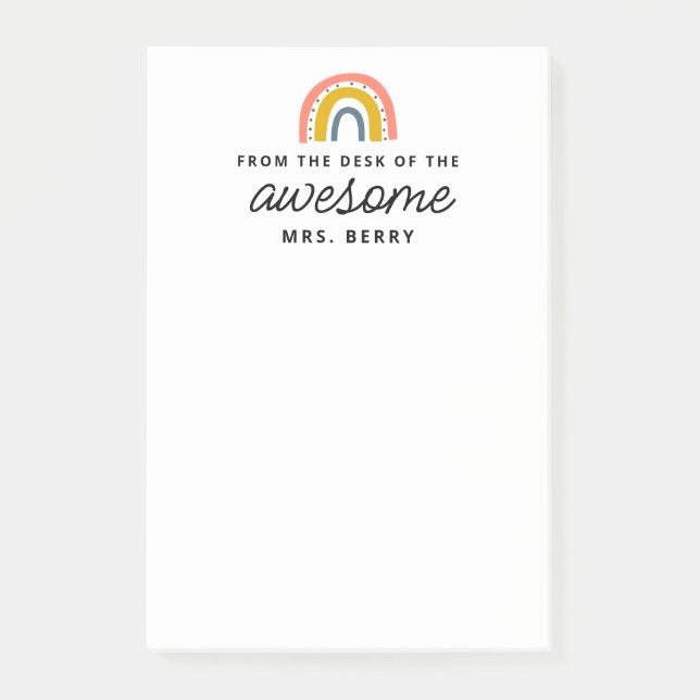 Post-it® Arc en ciel moderne du bureau de l'enseignant (Devant)