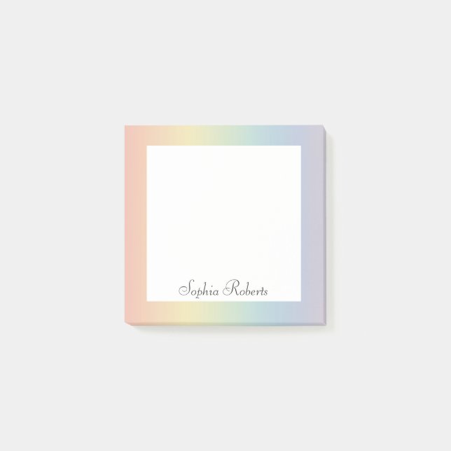 Post-it® Arc-en-ciel pastel Nom personnalisé  (Devant)