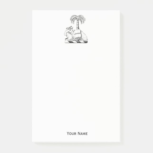 Post-it® Armoiries de Preppy Heraldic Camel Palm Tree (Devant)