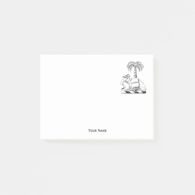 Post-it® Armoiries de Preppy Heraldic Camel Palm Tree (Devant)