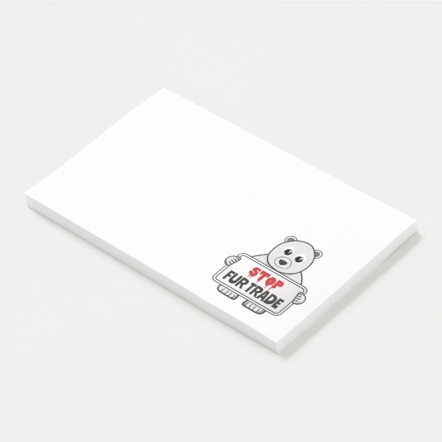 Post-it® Arrêter le commerce de fourrures Sad Ours Polaire (Incliné)
