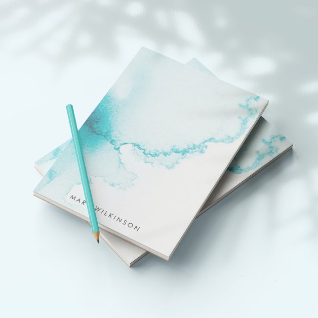 Post-it® Arrière - plan Aqua Blue Watercolor (Aqua Blue Watercolor Background Post-it Notes)