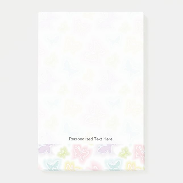 Post-it® Arrière - plan avec papillons en aquarelle (Devant)