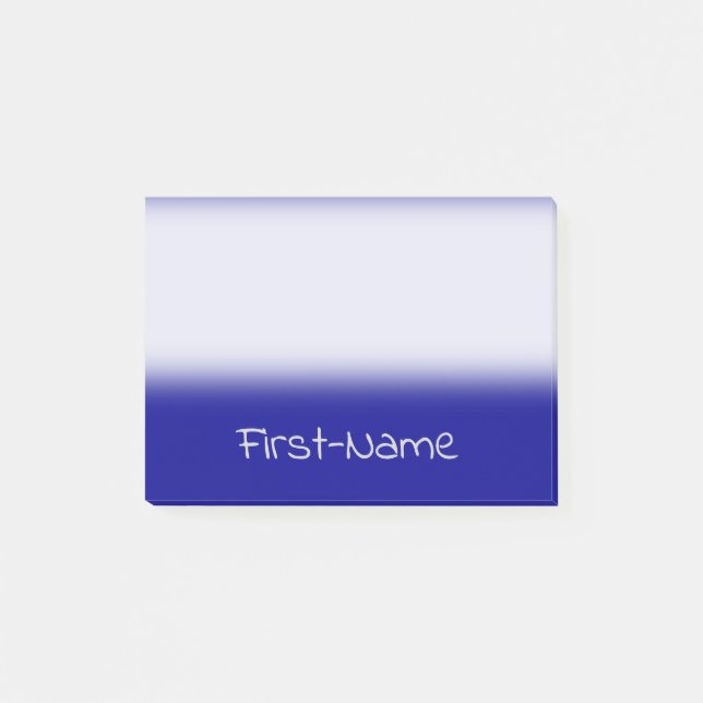 Post-it® Arrière - plan bleu-foncé de base et nom (Devant)