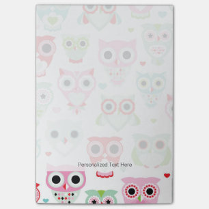 Post-it® arrière - plan de chouette pastel en poudre
