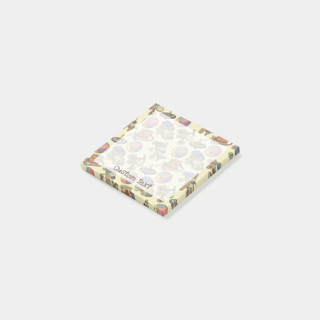 Post-it® Arrière - plan des icônes de jouets (Incliné)