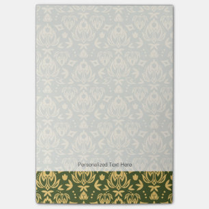 Post-it® arrière - plan en bois de damas à fleurs