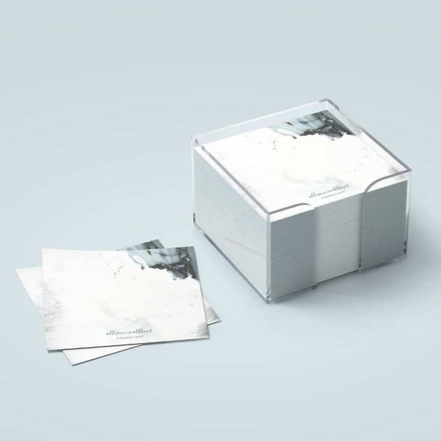 Post-it® Arrière - plan en marbre noir gris glacé (Ice Blue Gray Black Marble Background Post-it Notes)