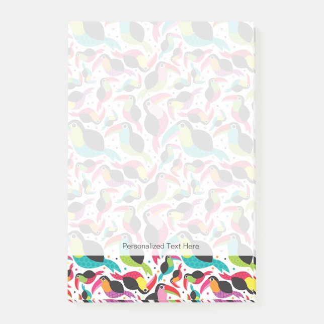 Post-it® arrière - plan exotique d'oiseau de toucan du (Devant)